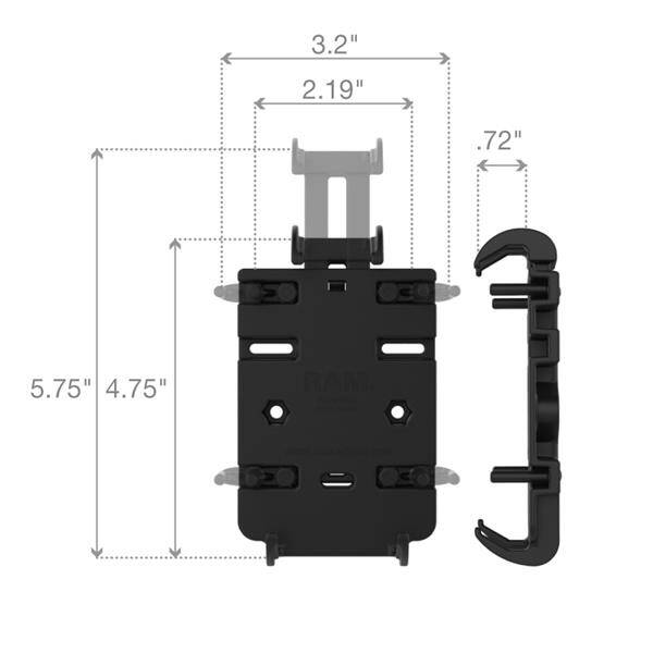 RAM® Twist-Lock™ Composite Suction Mount with RAM® Quick-Grip™ Holder